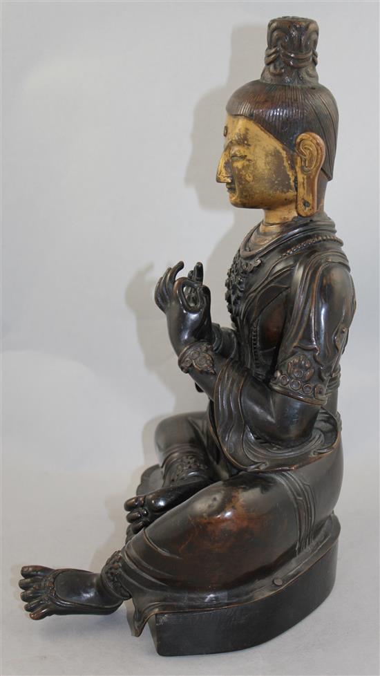 A large Nepalese copper figure of a Bodhisattva, 19th century, 34.5cm